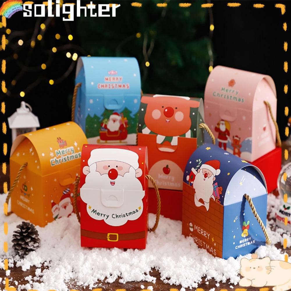 Solighter 6pcs Merry Christmas Kartun Xmas Tahun Baru Pesta Dekorasi Rumah Candy Box