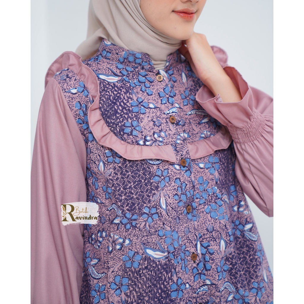 Blouse Batik Bunga Kombinasi