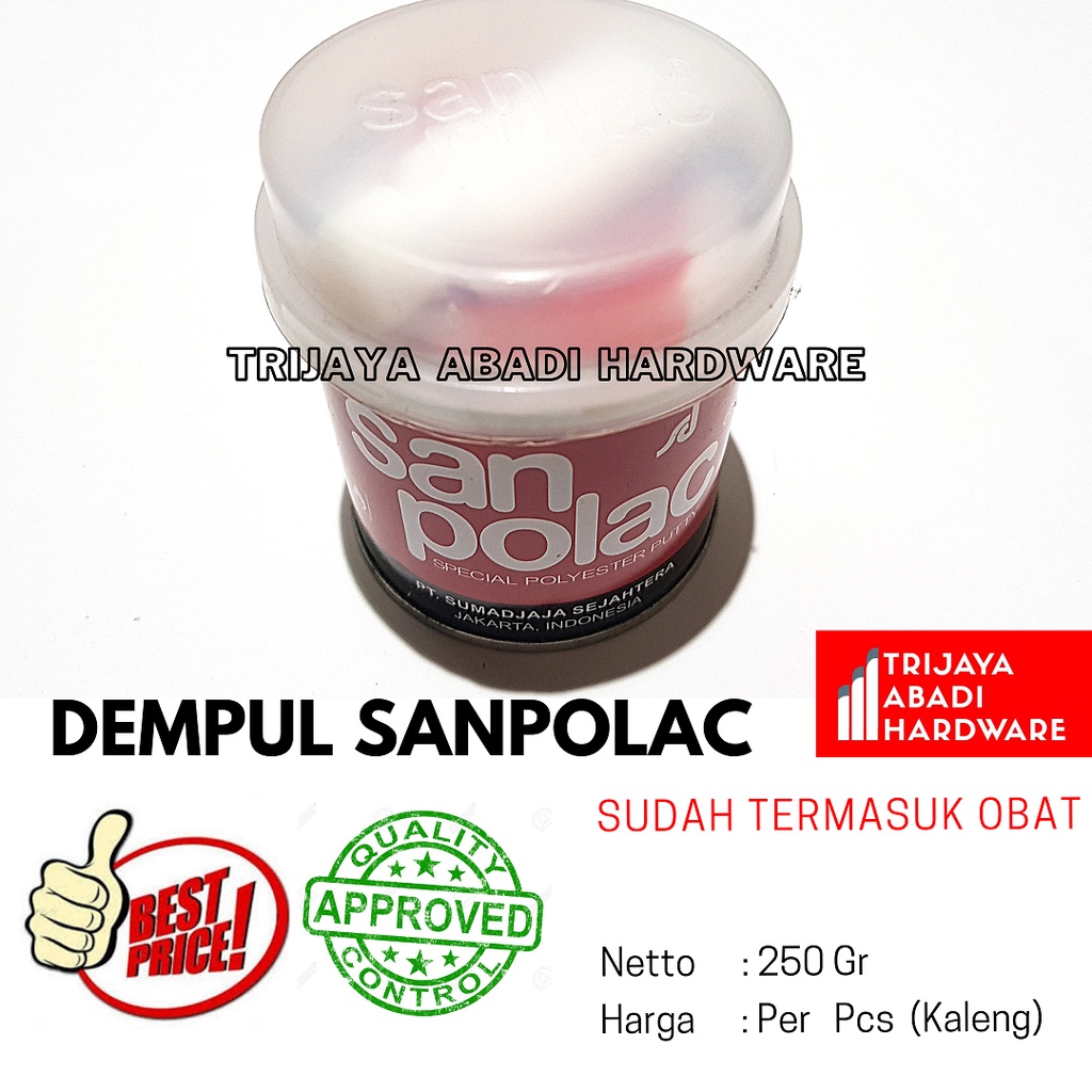Dempul Sanpolac 250 gr Dempul Besi Kayu Hardener Resin