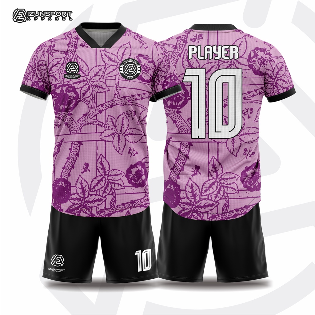 setelan jersey full printing sepakbola futsal custome satuan motif daun 0.37