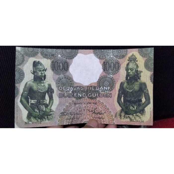 Ready Uang kuno 1000 Gulden Wayang Repro Souvenir Premium