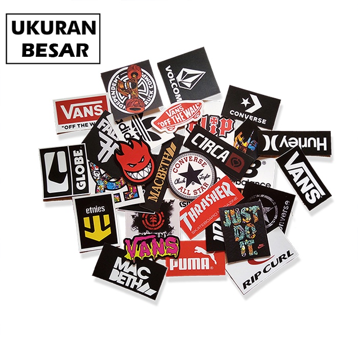 

30 Pcs Stiker Set Skateboard & Clothing Logo Bahan Vinil Tahan Air Waterproof