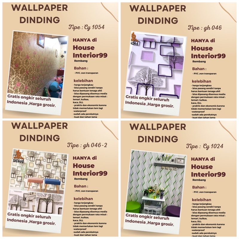 Diskon  Wallpaper dinding Wallpaper Aestetic Wallstiker kamar Wallpaper Premium High Quality