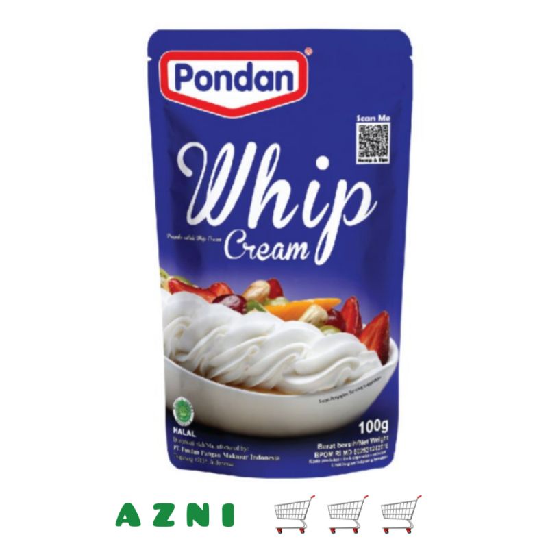 

PONDAN Whip Cream Powder - Whipcream – Krim Kocok Bubuk 100grPONDAN Whip Cream Powder - Whipcream – Krim Kocok Bubuk 100gr