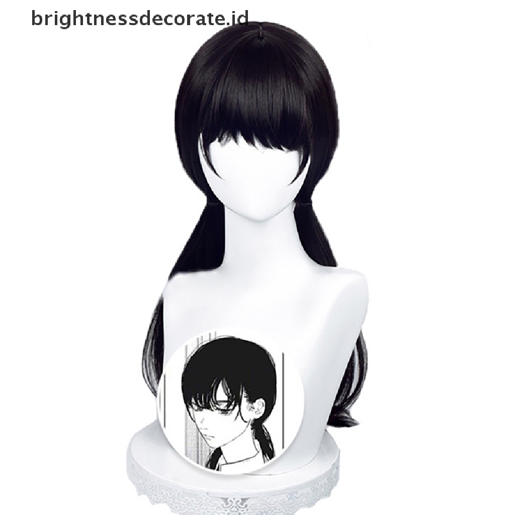 [Birth] Anime Chain Man Mitaka Asa Cosplay Wig Asa Mitaka Panjang 65cm Hitam Tahan Panas Rambut Sintetis Wig Pesta [ID]