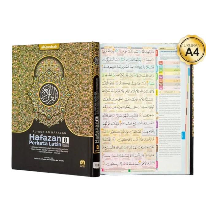 Alquran Hafazan Perkata Latin 8 Blok Warna A4, Alquran Hafalan Hafazan