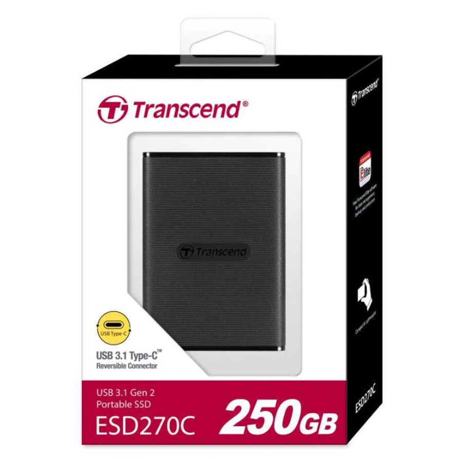 TRANSCEND EXTERNAL SSD ESD270C 250GB/500GB/1TB USB 3.1 Gen 2, Type C