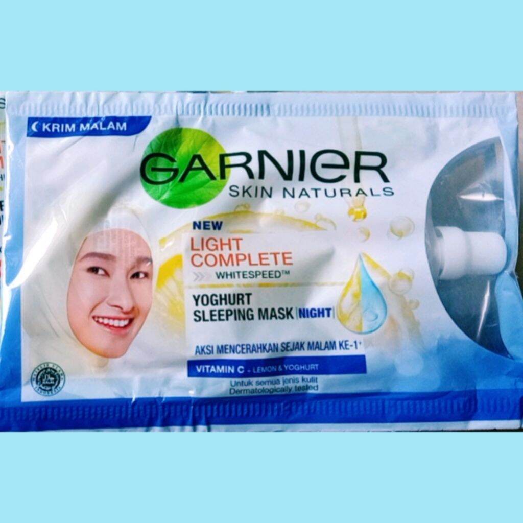 Garnier Bright Complete Yoghurt Sleeping Mask Night Cream 7ml(Sachet)