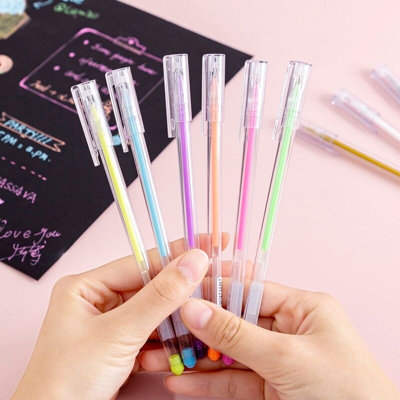 1pc 0.5mm Flash Gel Stabilo Pen Hand Akun Diy Graffiti Pulpen Alat Tulis Sekolah Kantor Perlengkapan Menulis