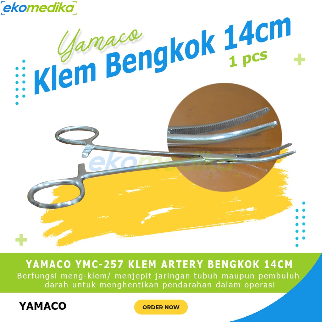 Klem Bengkok 16cm YAMACO YMC-260 Klem Artery Bengkok |  Pean Forceps Cvd 16cm 14CM 18CM