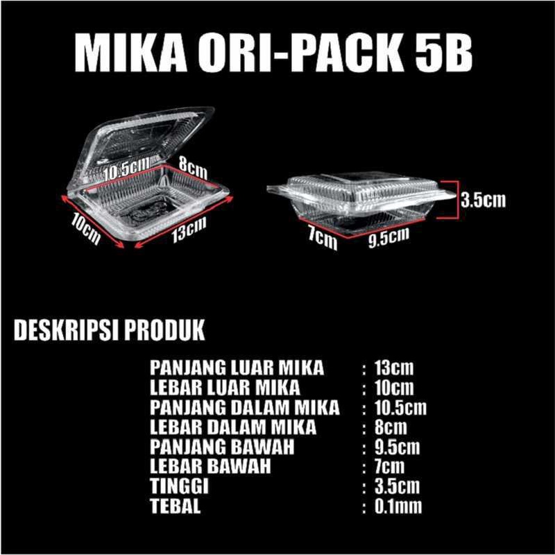 Mika Kue Tray Box Nasi Uk 5 Tempat Kemasan Jajanan Pasar Plastik Bening Murah