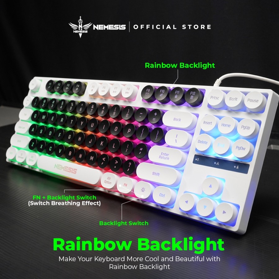 NYK K-04 / K-04 Furion TKL Rainbow RGB Gaming Keyboard