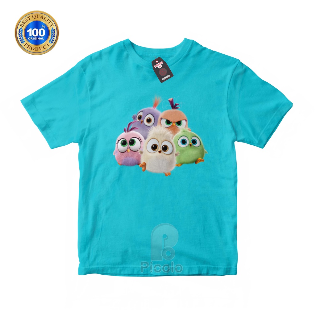 (FREE NAMA) BAJU KAOS ATASAN ANAK MOTIF ANGRY BIRDS UNISEX Bahan COTTUN