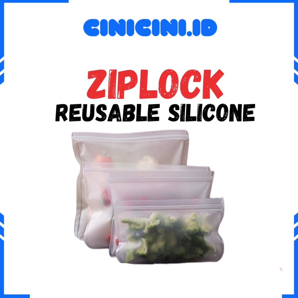 [ Cinicini ] AIKO Plastik Kulkas Penyimpanan Reusable Ziplock  Plastik penyimpanan Makanan Segar Plastic Storage Fridge ( Medium )