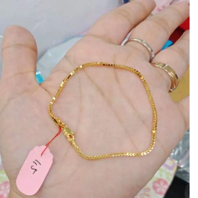 BISA ✨COD✨ gelang tangan italy termurah gold titanium berlapis emas antam asli ?