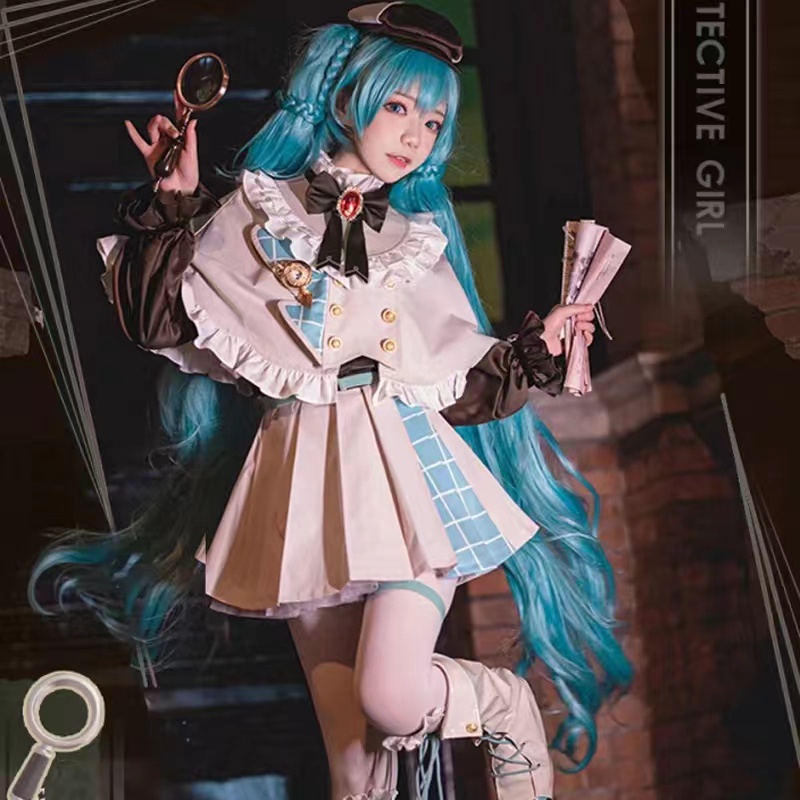 Miku Cosplay Anime Miku Cosplay Costume Miku Detective Uniform Detective Cloak Cute Sexy Lovely Dres