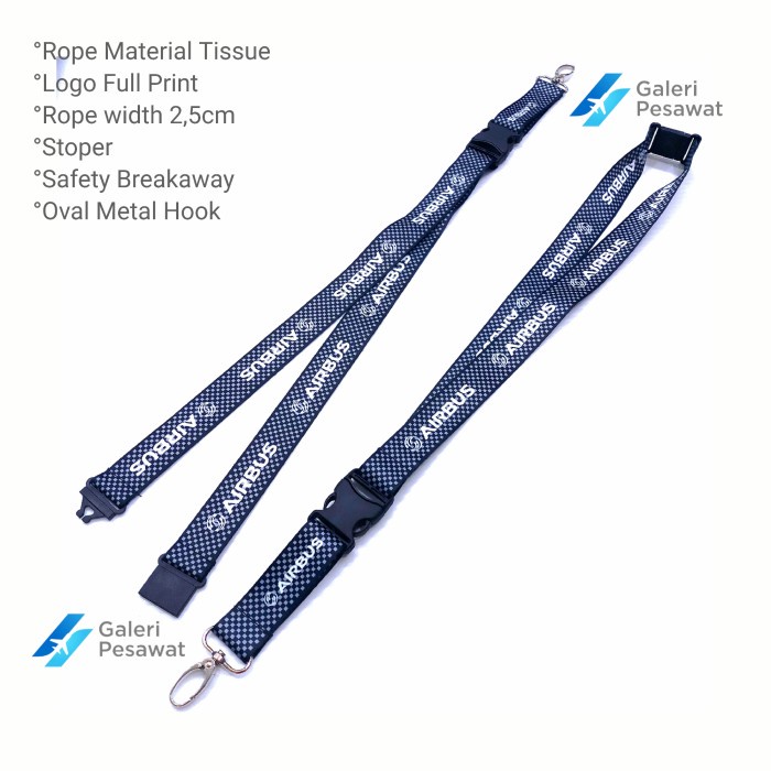 

HOT PROMO Lanyard / Gantungan Tali ID Airbus Carbon Premium