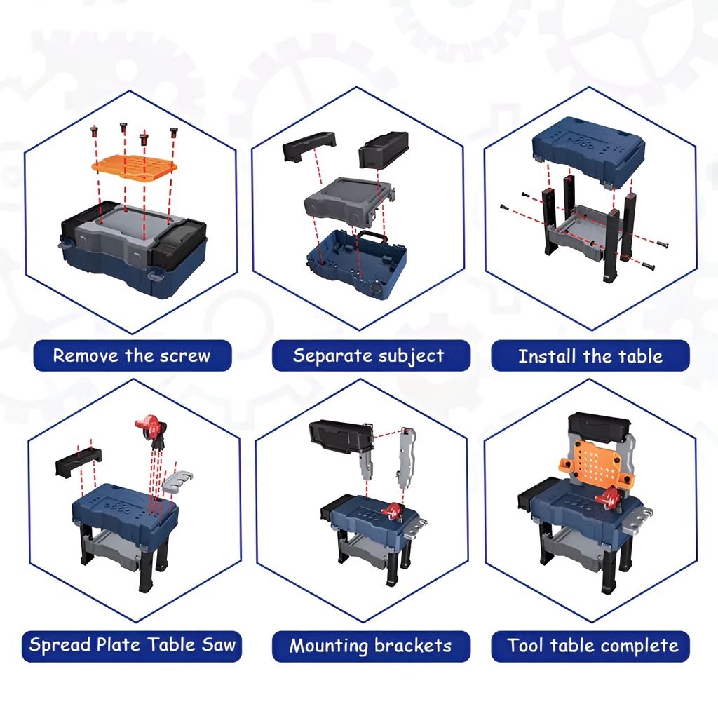 2in1 Tool Table Mainan Perkakas | Alat Tukang Mainan Set Bangunan | Mainan Anak Laki Laki 3-4-5-6-7 Tahun