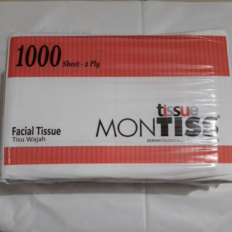 Montiss Facial Tissue 1000 Sheets / MONTISS 1000 Sheets Facial Tissue Tissu Tisue montis Tisu wajah 1000 sheet 2 Ply