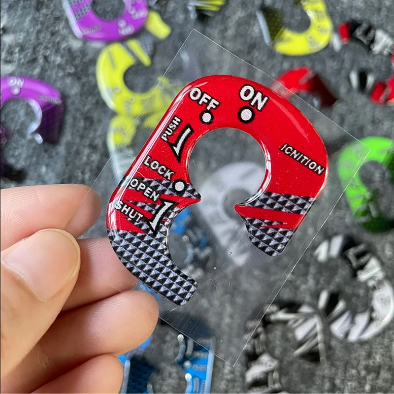 Kunci Kontak Saklar Pengapian Elektronik Motor Honda 3D Gel Resin Stiker Untuk Wuyang Honda Dream Jiayu 110T WH100T 125T Modifikasi