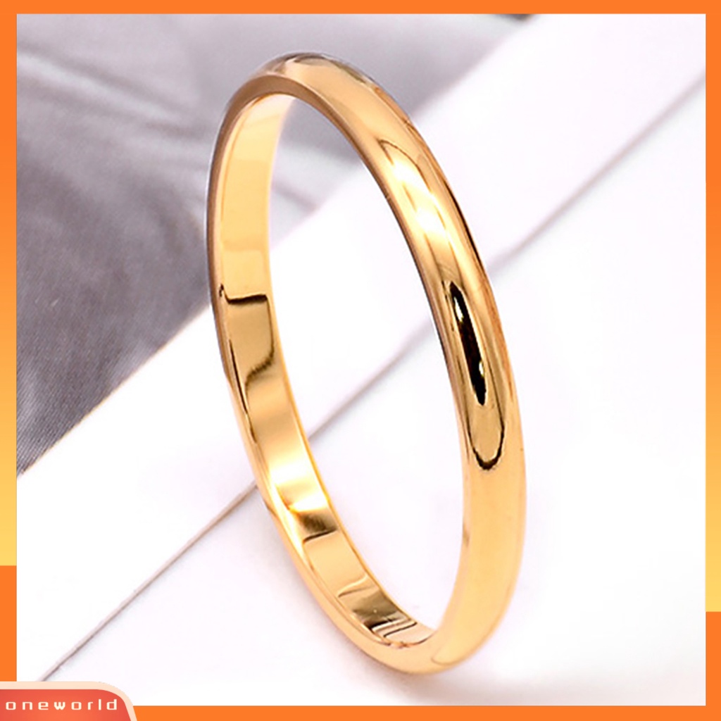 {oneworld} Cincin Couple Serbaguna Bahan Titanium Steel Halus Geometris Jari Cincin Untuk Pesta Perjamuan Ulang Tahun Pertunangan