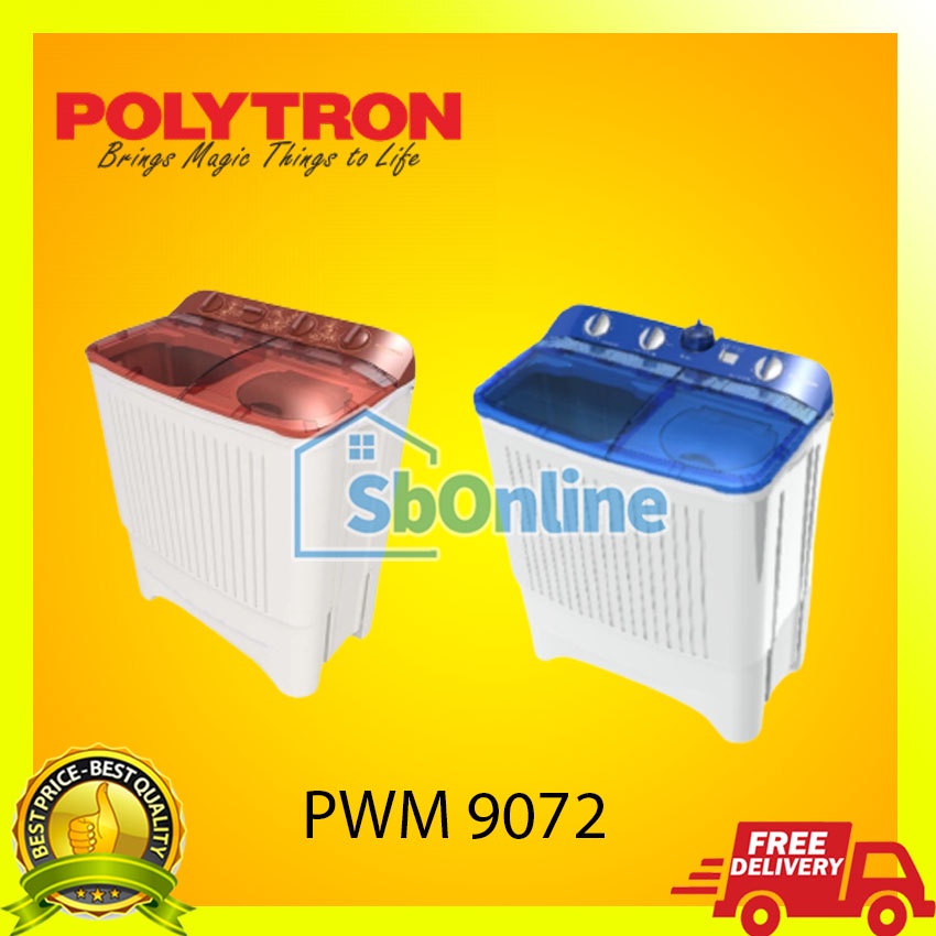 MESIN CUCI POLYTRON PWM 9072 9KG 2 TABUNG