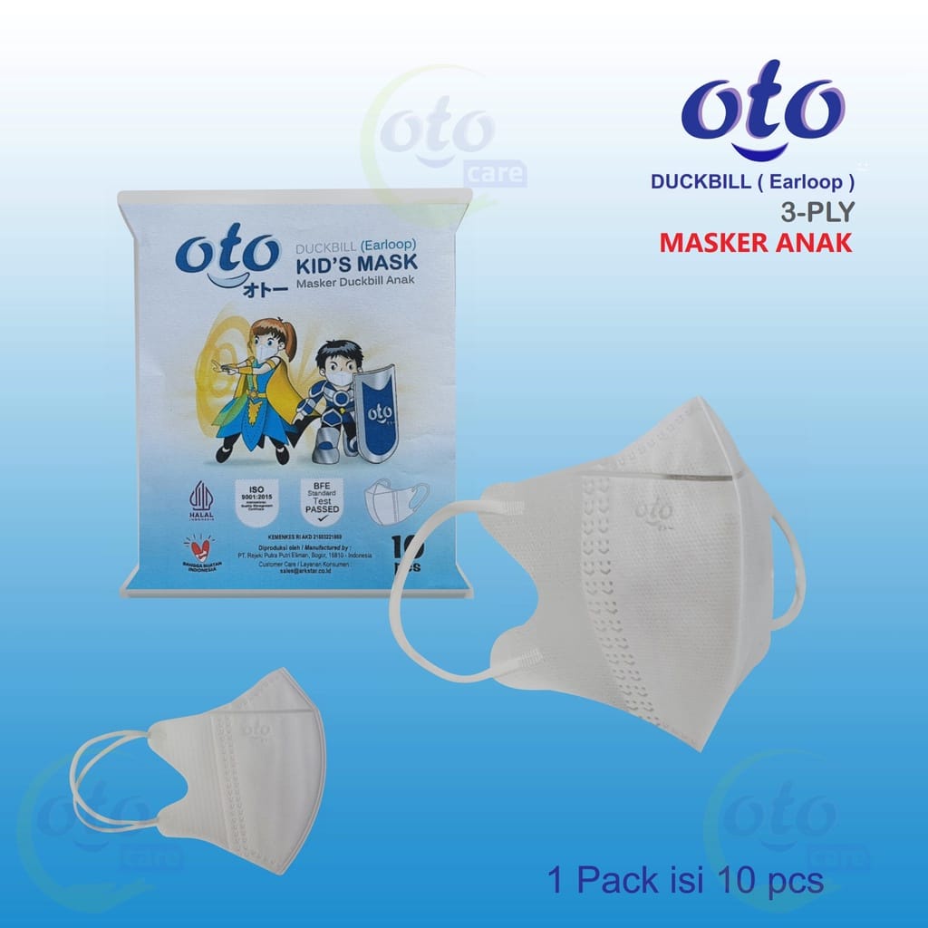 OTO Masker Kids Duckbill 3 ply size Anak-Anak isi 10 Pcs