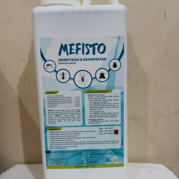 mefisto 1 liter disinfektan kandang plus pembasmi kutu