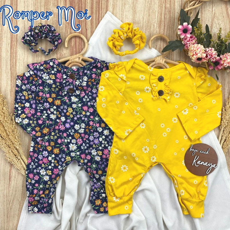 0-12BLN ROMPER BAYI MOI JUMPER JUMPER BABY SLEEPSUIT BAYI PEREMPUAN INCLUDE HEADBAND