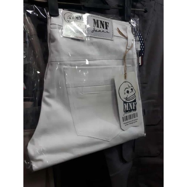Celana Jeans Putih / Bersih Strect Skinny Pria