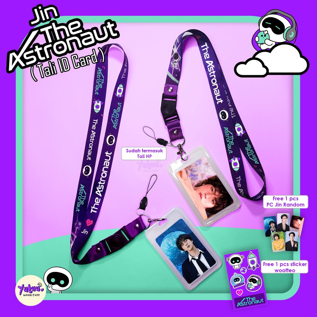 Lanyard Bangtan Jin The Astronaut / Lanyard KPOP / Tali ID card