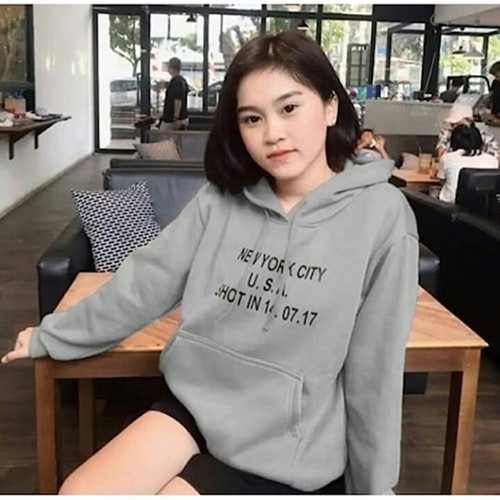 HOODIE SWEATER NEW YORK CITY HITAM WANITA