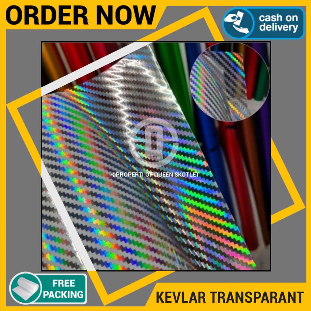 Stiker Skotlet Carbon Pelangi Transparan Stiker Hologram Stiker carbon pelangi transparan