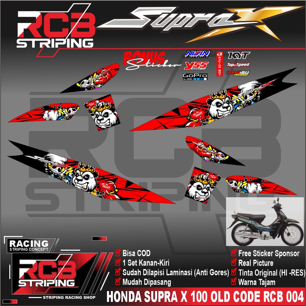 STRIPING SUPRA X LAMA / STIKER SUPRA-X LAMA/SUPRA X LAMA /STIPING SUPRA X LAMA X LIST SIMPLE RCB 004