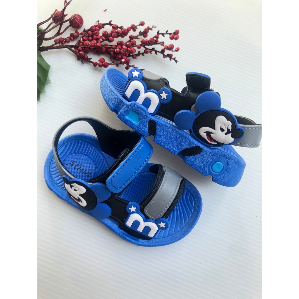 Sandal Anak Laki Import Usia 4 5 6 7 8 Tahun Mickey Tali Belakang HYS-2310A