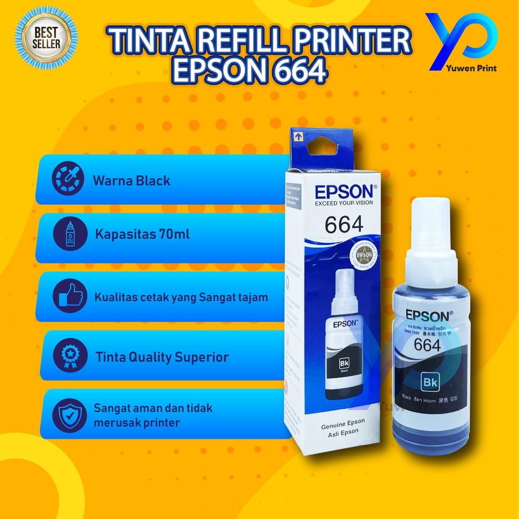 1 SET 4 PCS Tinta Epson 664 Premium For Printer L100 L110 L111 L120 L130 L132 L200 L210 L211 L220 L222 L300 L301 L310 L350 L351 L353 L355 L356 L358 L360 L655 L800 L805 L810 L850 L1300 L1800