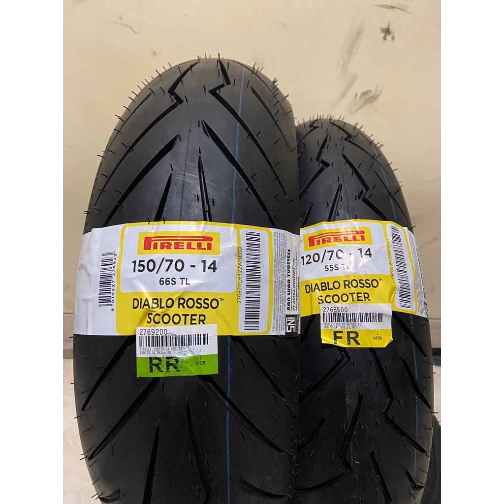 Paket ban pirelli diablo rosso scooter 120/70-14 &amp; 150/70-14 Aerox