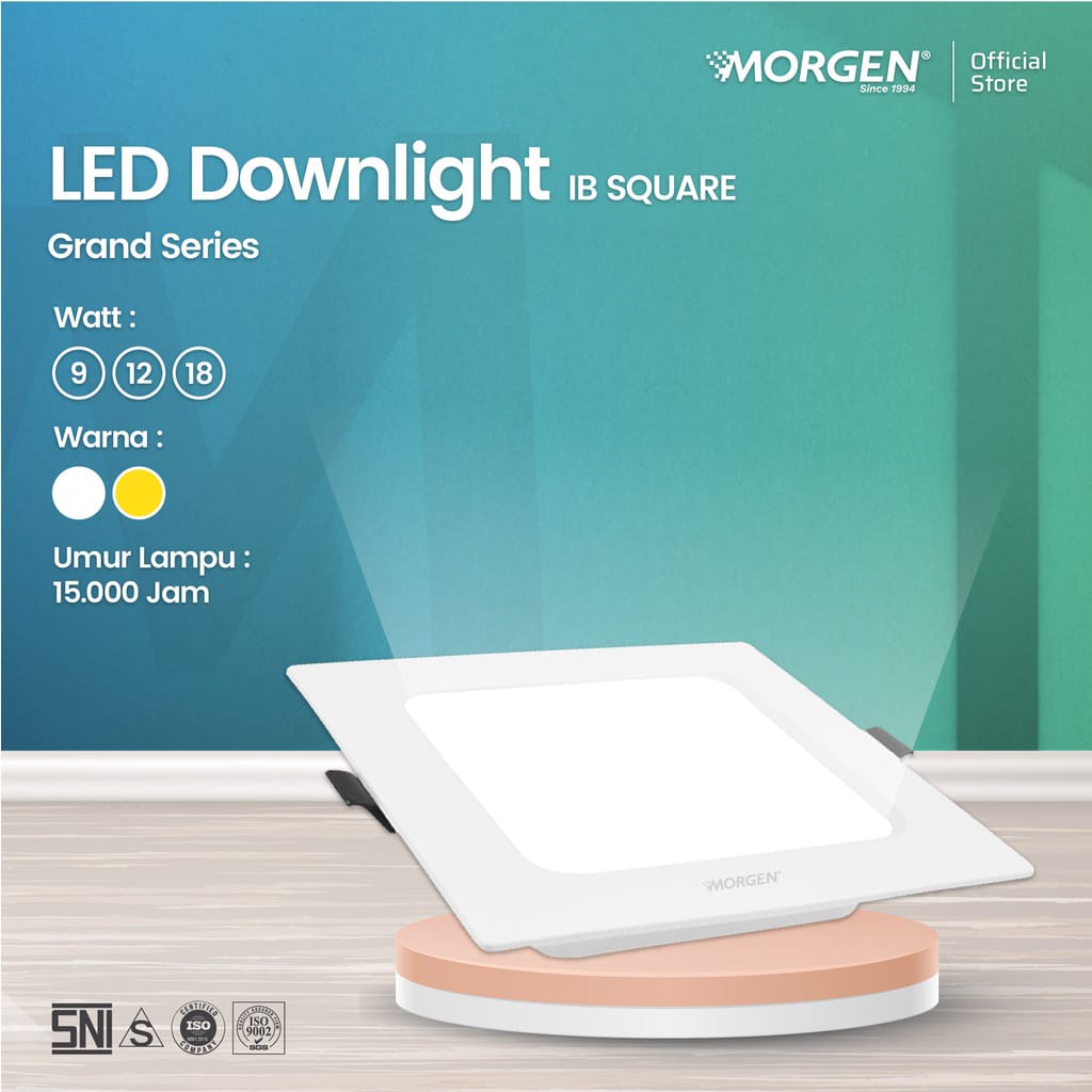 Morgen Lampu LED Downlight IB Kotak Inbow Square 9 Watt