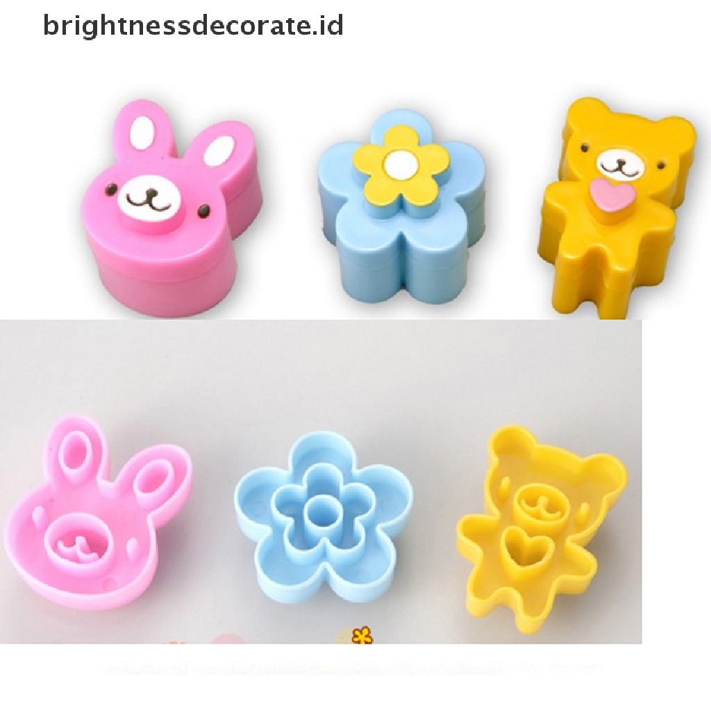 [Birth] Cetakan Sandwich Lucu Rabbit Flower Bear Shaped Bread CakeBiscuit Alat Emboss [ID]