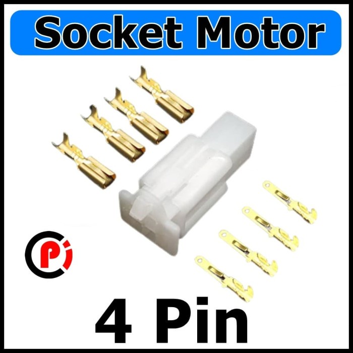 Connector Motor Kecil 2.8mm 4 Pin 4P Plus Skun Set Soket Konektor