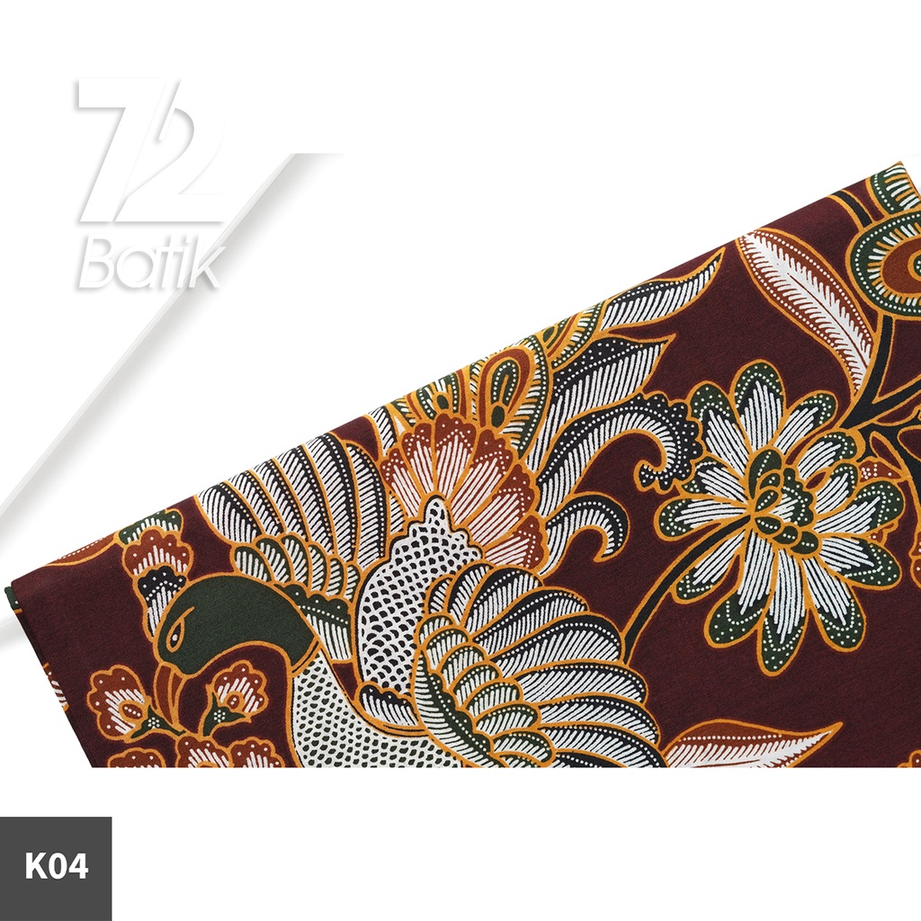 KAIN BATIK PREMIUM Bahan Katun Motif Burung Kembang Coklat 722697 Cap 72 Jarik Jarit Samping Kebat Panjang Batik Katun Modern Premium Bahan Seragam Batik Pernikahan Kantor Keluarga Murah Kamen Jadi Batik Bali Lembaran