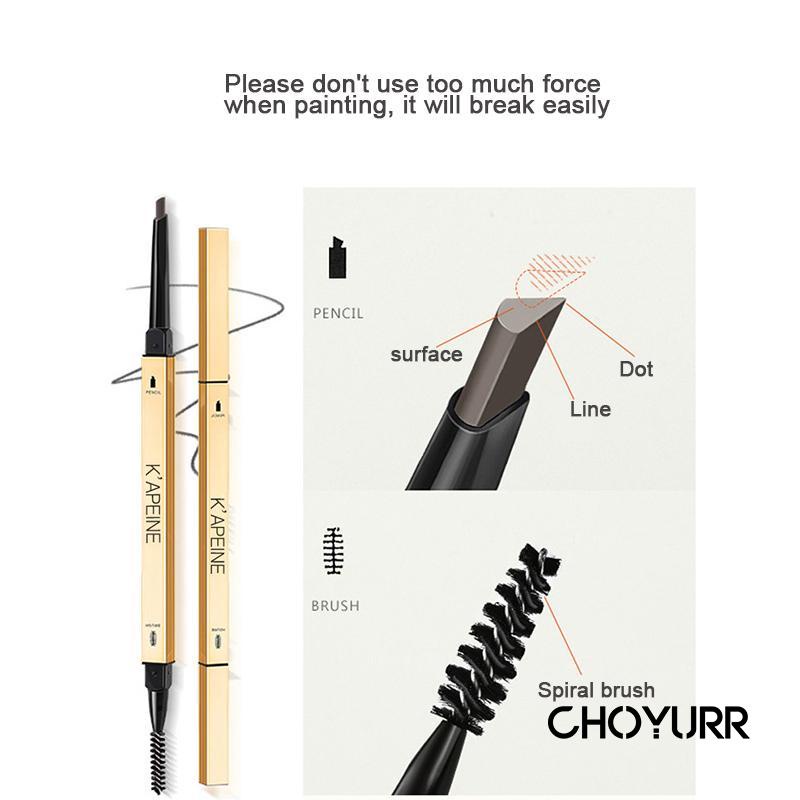 【COD】Double Heads Eyebrows Pensil Alis Eyebrow Pencil Batangan Emas Kecil Kepala Ganda Eyebrow Pencil Tahan Air Dan Lama-CH