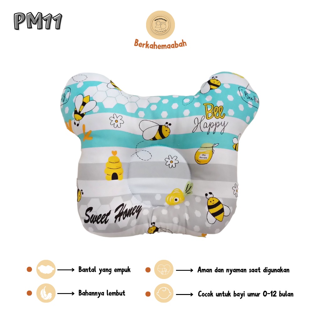 (BEE HAPPY) Bantal Bayi Anti Peyang Mickey Series | Bantal Bayi | Flat Head Prevention Pillow | Bantal Mickey Series