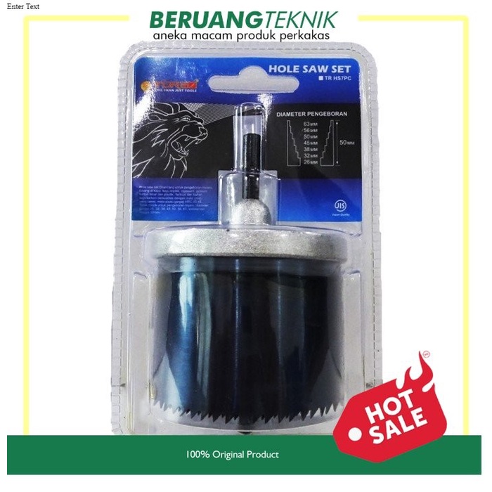 TORA Hole Saw Potong Kayu - Hole Saw Carbon Steel Set 7 Pcs