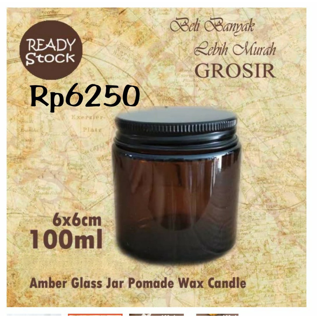 Jual Botol Toples Gram Wadah Kaca Amber Coklat Glass Cream Jar