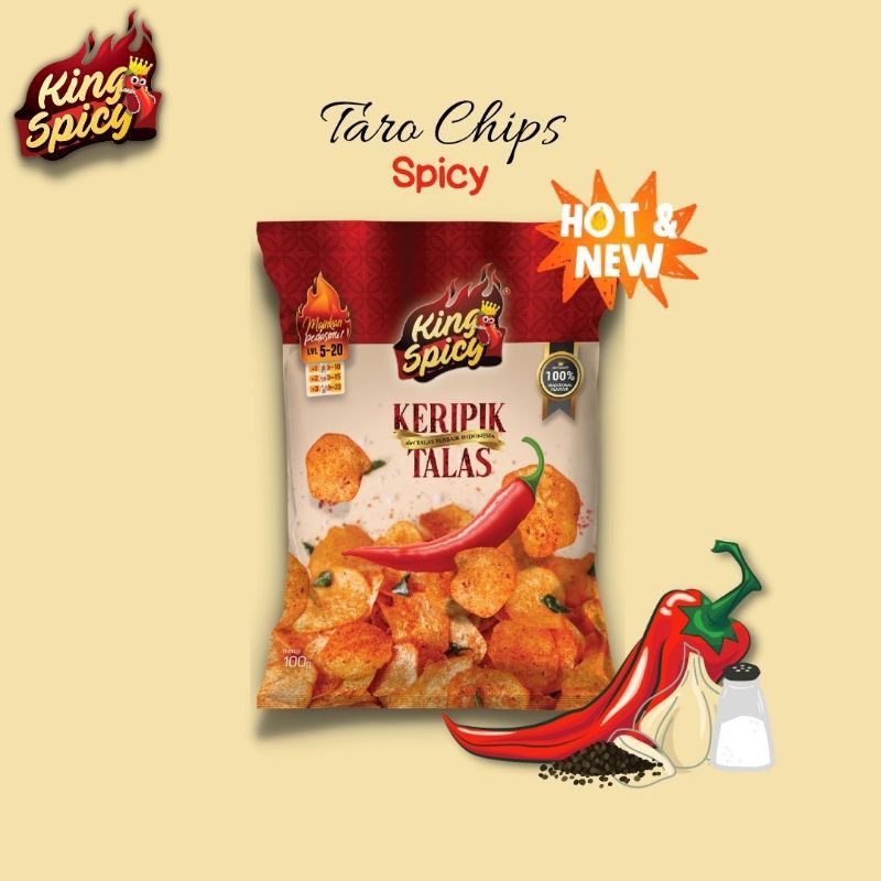 King Spicy - Keripik Talas Kualitas Premium Tanpa Bahan Pengawet 100 g