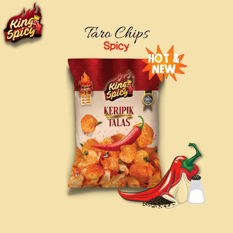 King Spicy - Keripik Talas Kualitas Premium Tanpa Bahan Pengawet 100 g