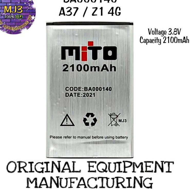 Baterai Mito BA00140 BA 00140 Z1 4G A37 2100 MAH BA-00140 battery batre bat ▫ VCT.12Ja23ᴵ