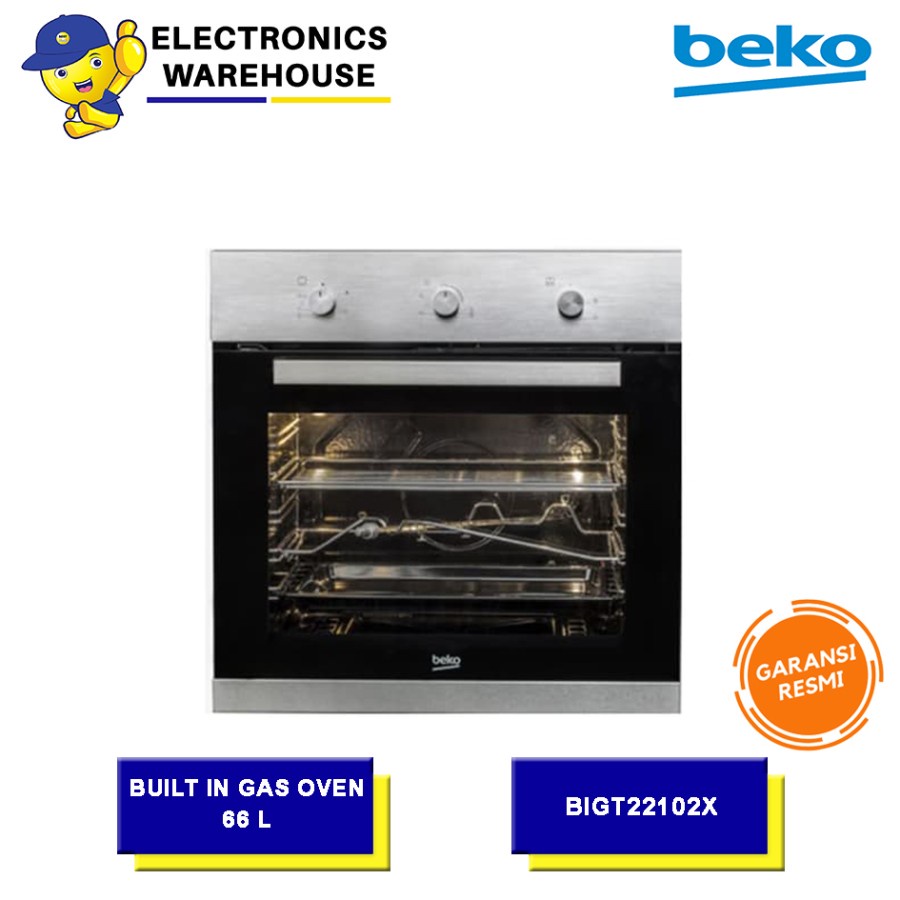 Beko Built IN Oven Gas Tanam 66 Liter BIGT22102X