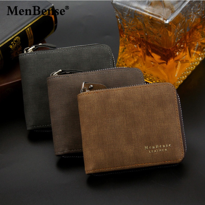 IMPOR ORIGINAL MENBENSE D5504 DOMPET UANG LIPAT PRIA RESLETING ZIPPER DENGAN TEMPAT KOIN